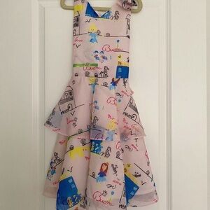 Little Miss Boutique girls tiered chiffon print sleeveless Dress size 8 years